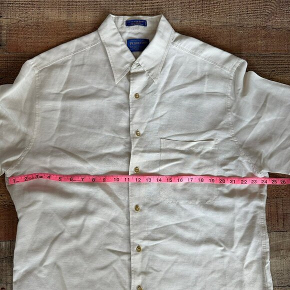 Pendleton City Linen Shirt Short Sleeve Button-Up Size Large - Picture 3 of 5
